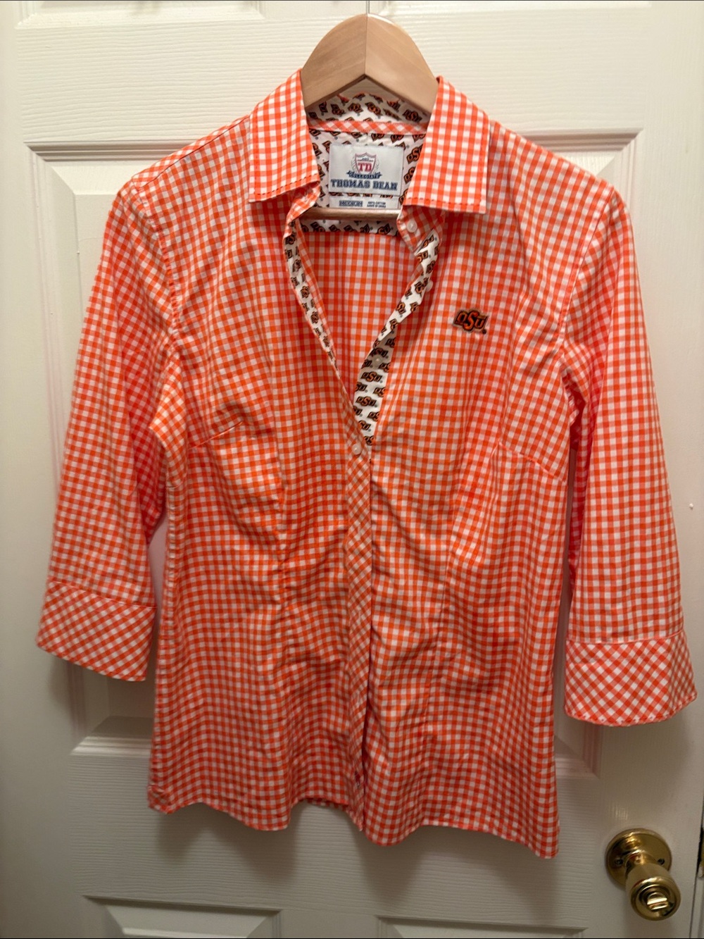 OSU collegiate Thomas Dean 3/4 Sleeve Button-Down Shirt A165